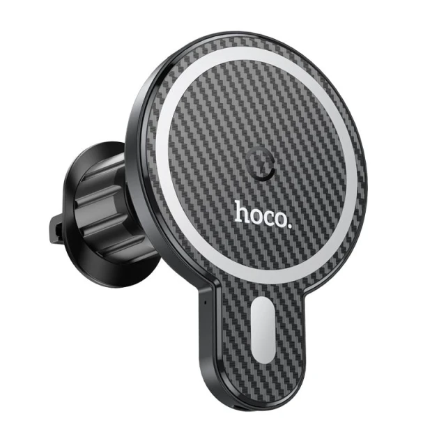 Автотримач Hoco CA85 бездротова зарядка 15W на дефлектор Black (6931474745484)
