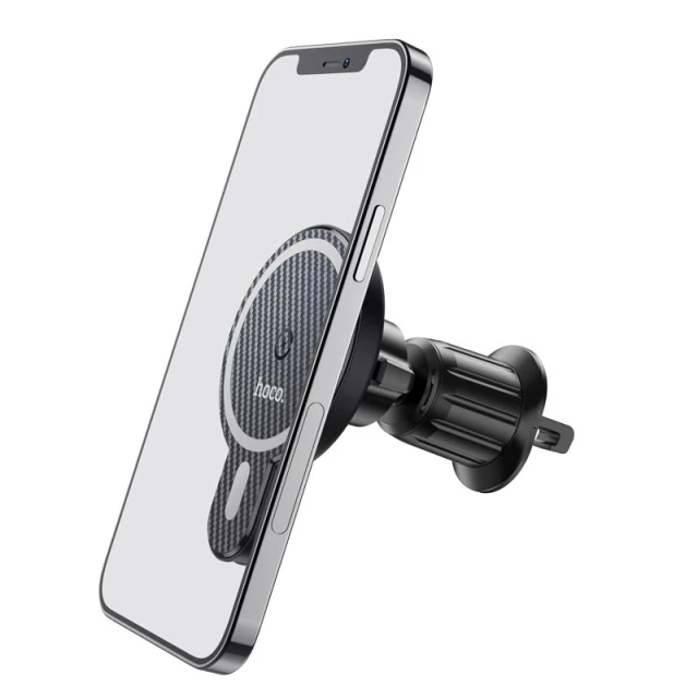 Автотримач Hoco CA85 бездротова зарядка 15W на дефлектор Black (6931474745484)