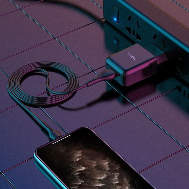Сетевое зарядное устройство Hoco N2 USB A 2A 10W + кабель USB A to Lightning Black (6931474746115)