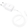 Мережевий зарядний пристрій Hoco N2 USB A 2A 10W + кабель USB A to Lightning White (6931474746122)