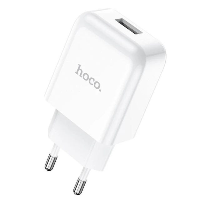 Сетевое зарядное устройство Hoco N2 USB A 2A 10W + кабель USB A to USB C White (6931474746160)