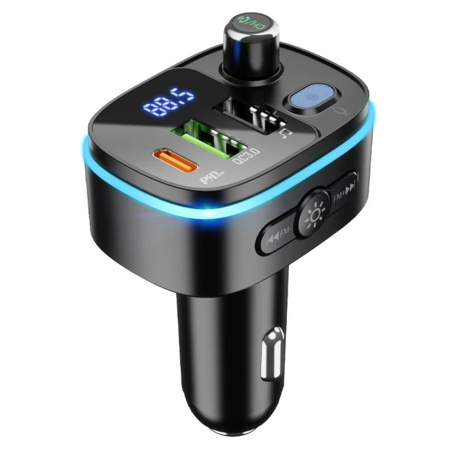 Трансмиттер автомобильный Hoco E62 Bluetooth 2 x USB A + USB C QC3.0 PD 20W Black (6931474756299)