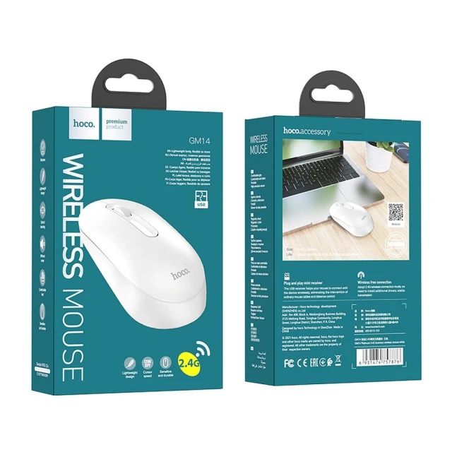 Бездротова миша Hoco 2.4G 1200 dpi GM14 White (6931474757876)