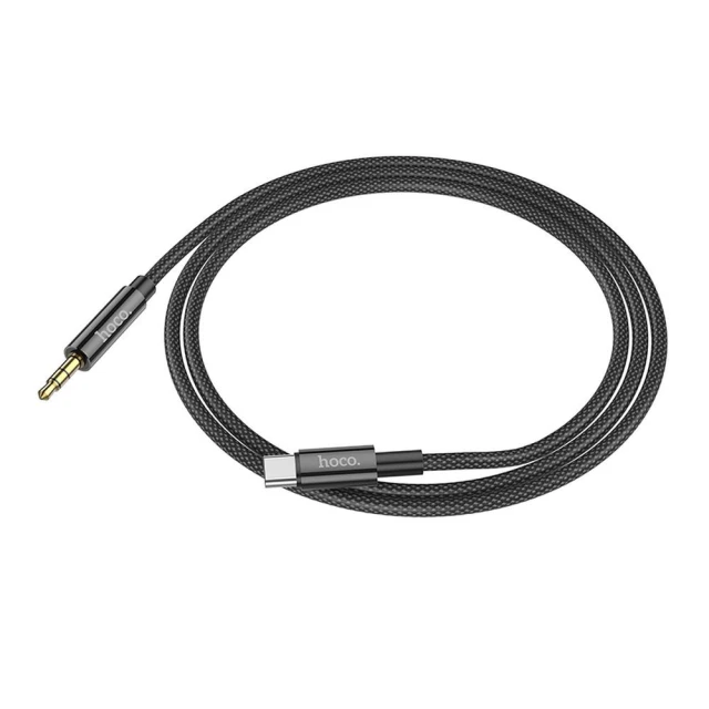 Кабель Hoco UPA19 AUX Jack 3.5mm to USB C 1m Black (6931474759948)
