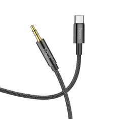 Кабель Hoco UPA19 AUX Jack 3.5mm to USB C 1m Black (6931474759948)