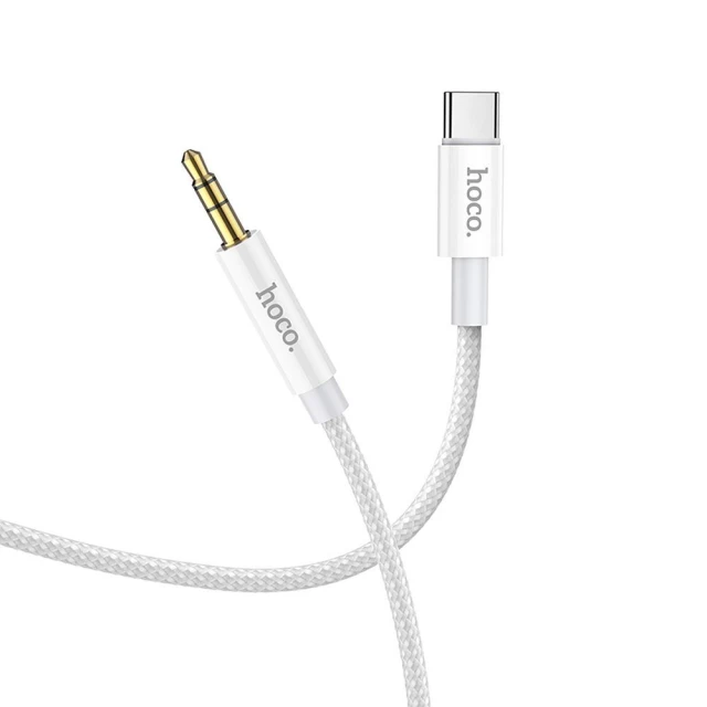 Кабель AUX Jack 3.5 mm to USB-C Hoco UPA19 1 м Silver (6931474759955)