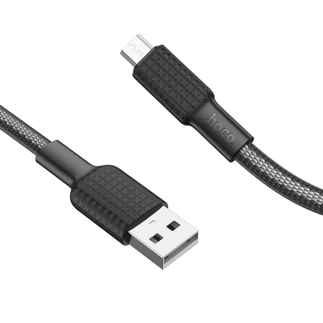 Кабель Hoco X69 USB A to Micro USB 2.4A 1 m Black White (6931474760227)