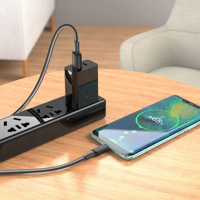 Кабель Hoco X69 USB A до USB C 3A 1 м Black White (6931474760241)