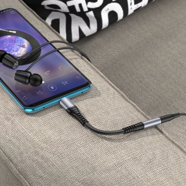 Адаптер Hoco LS33 USB-C to 3.5mm AUX Grey (6931474761163)