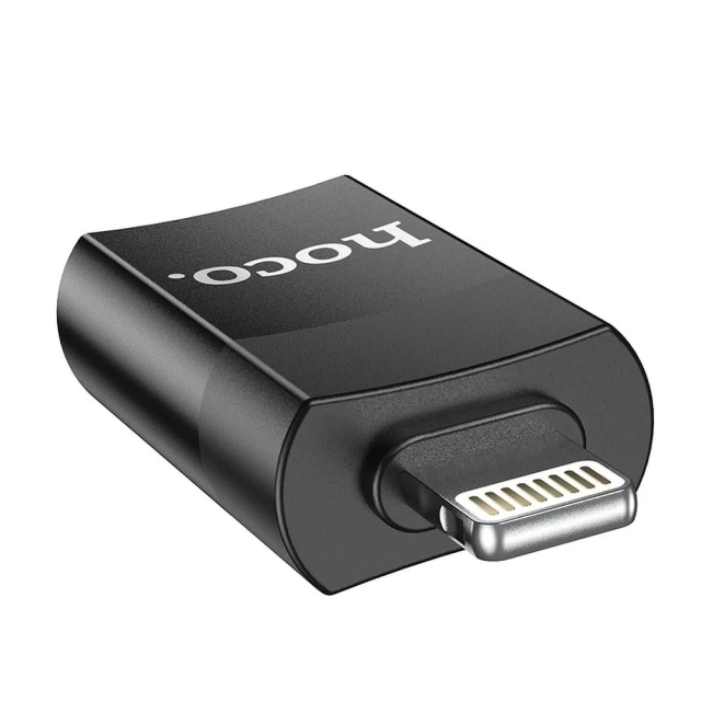 Адаптер Hoco UA17 OTG USB A to Lightning Black (6931474761989)