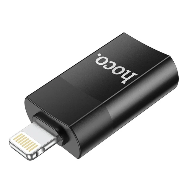 Адаптер Hoco UA17 OTG USB A to Lightning Black (6931474761989)
