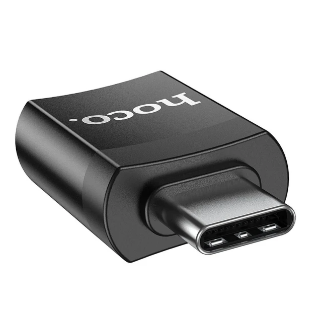 Адаптер Hoco UA17 OTG USB C to USB A Black (6931474762016)