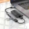 Адаптер HUB 4в1 USB 3.0 + USB 2.0 x3 Hoco HB26 Grey (6931474765468)