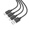 Кабель Hoco X74 3в1 USB A до Lightning/Micro USB/USB C 2A 1 м Black (6931474767363)