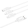 Кабель Hoco X74 3в1 USB A до Lightning/Micro USB/USB C 2A 1 м White (6931474767370)