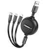 Кабель 3в1 Hoco X75 USB A to Lightning / Micro USB / USB C 1 м Black (6931474767387)