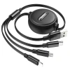 Кабель 3в1 Hoco X75 USB A to Lightning / Micro USB / USB C 1 м Black (6931474767387)