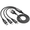 Кабель 3в1 Hoco X76 USB A на Lightning / Micro USB / USB C 2A 1 м Black (6931474767400)