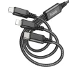 Кабель 3в1 Hoco X76 USB A на Lightning / Micro USB / USB C 2A 1 м Black (6931474767400)