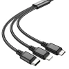 Кабель 3в1 Hoco X76 USB A на Lightning / Micro USB / USB C 2A 1 м Black (6931474767400)