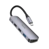 Адаптер HUB 5в1 Hoco HB27 (HDTV+USB 3.0+USB 2.0 x2+PD) USB-C Grey (6931474769329)