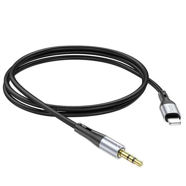 Кабель AUX Jack 3,5 мм до Lightning Hoco UPA22 1 м Black (6931474769473)