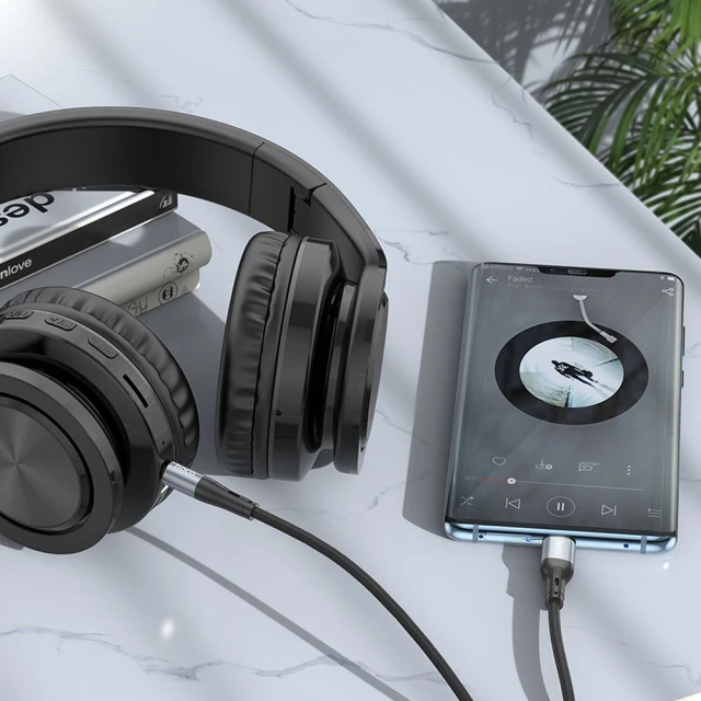 Кабель AUX Jack 3.5 мм до USB C Hoco 1 м UPA22 Black (6931474769497)