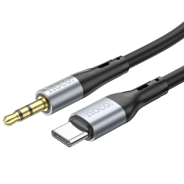 Кабель AUX Jack 3.5 мм до USB C Hoco 1 м UPA22 Black (6931474769497)