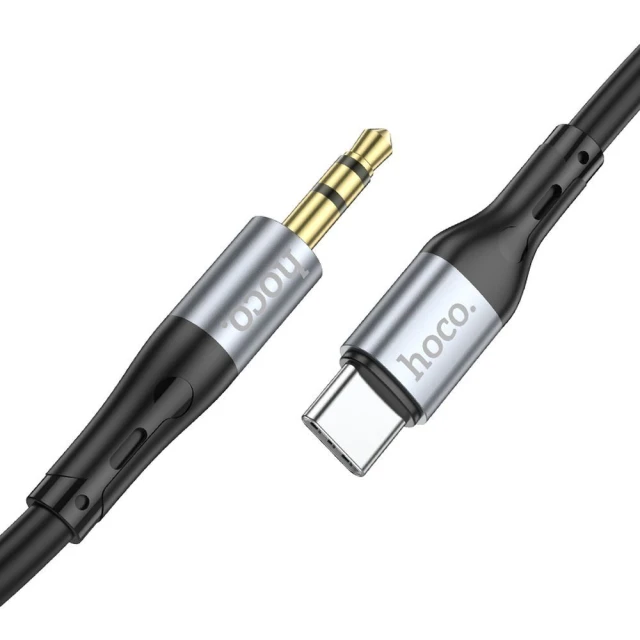 Кабель AUX Jack 3.5 мм до USB C Hoco 1 м UPA22 Black (6931474769497)