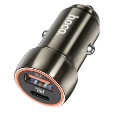 Автомобільний зарядний пристрій Hoco Z46A USB A + USB C QC3.0 PD 20W Grey (6931474770332)