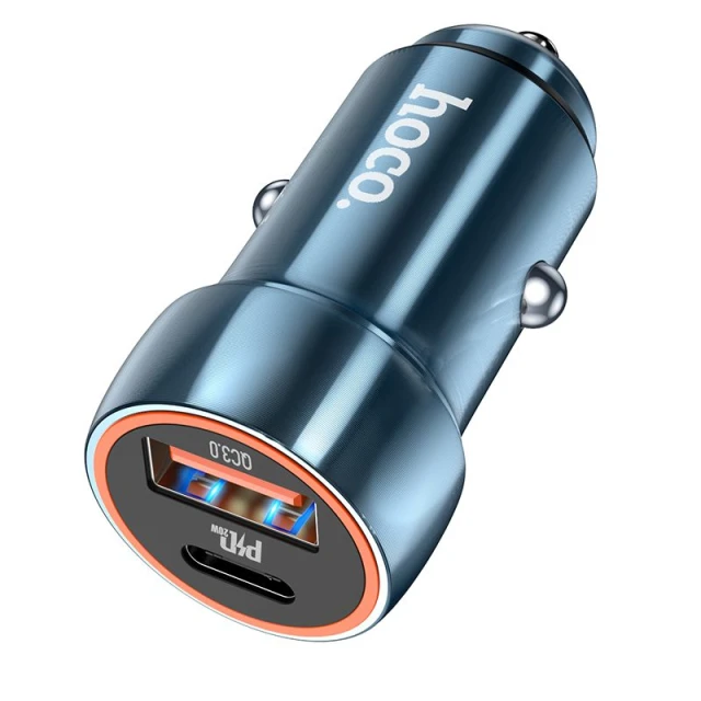 Автомобільний зарядний пристрій Hoco Z46A USB A + USB C QC3.0 PD 20W Blue (6931474770349)