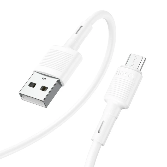 Кабель Hoco X83 USB-A to Micro USB 2.4A 1m White (6931474770899)