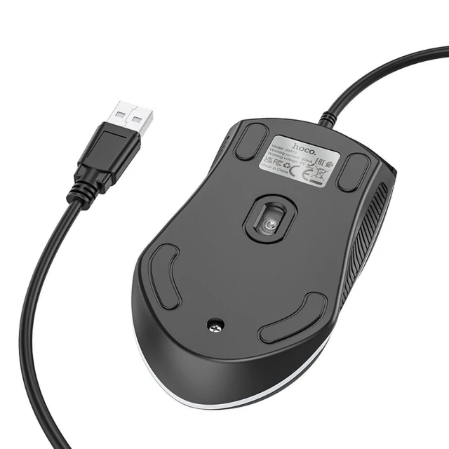 Миша дротова Hoco GM19 USB A 1000 dpi з підсвічуванням Black (6931474784131)