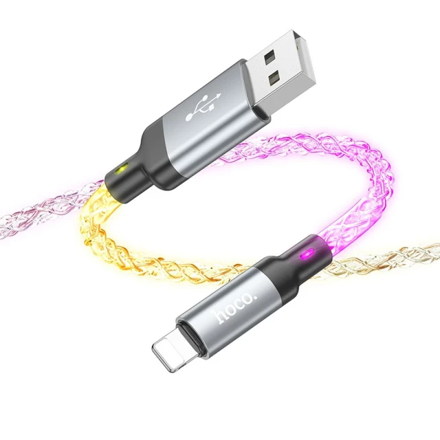 Кабель Hoco U112 USB-A to Lightning 2.4A 1м Grey (6931474788801)
