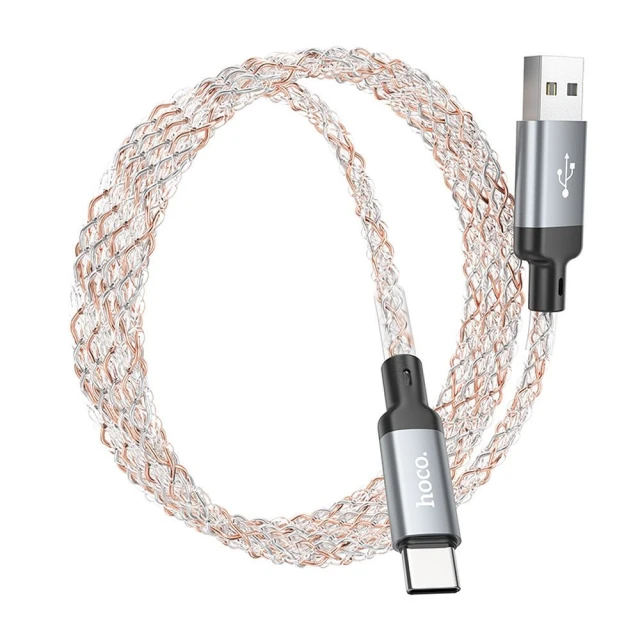 Кабель USB-A to USB-C Hoco U112 Grey (6931474788818)