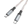 Кабель Hoco U112 USB-C to USB-C 3A 60W LED 1m Grey (6931474788825)