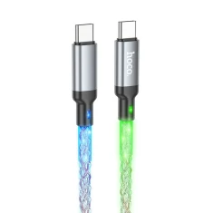 Кабель Hoco U112 USB-C to USB-C 3A 60W LED 1m Grey (6931474788825)