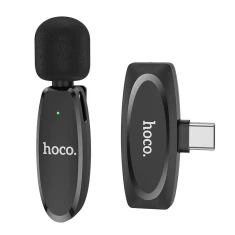Бездротовий петличний мікрофон USB-C Hoco L15 Black (6931474789037)