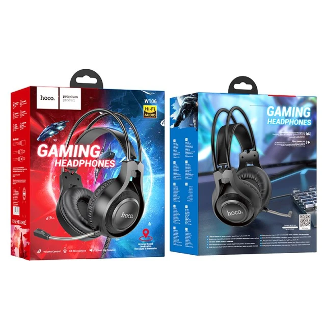 Навушники Hoco W106 Jack 3.5 mm Black (6931474789297)