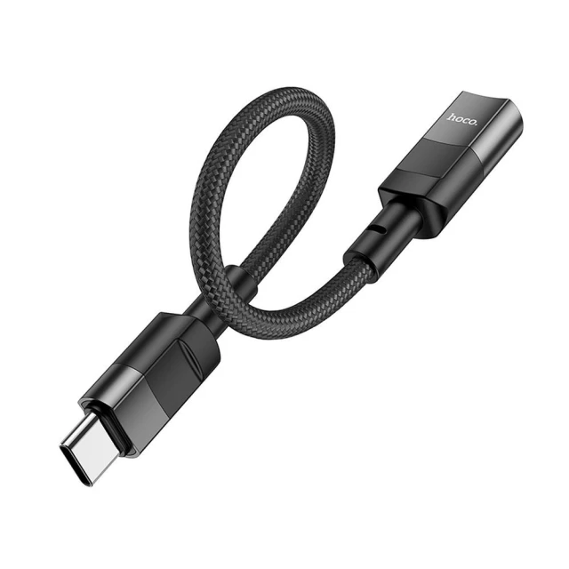 Адаптер OTG Hoco U107 USB C to Lightning Black (6931474789983)
