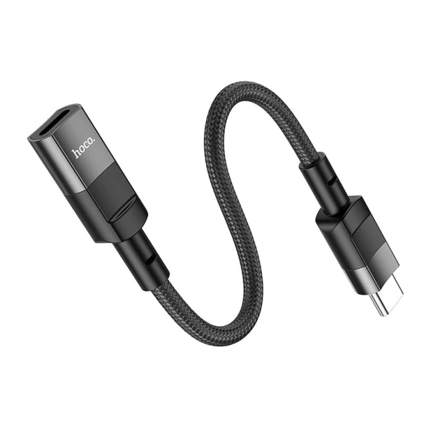 Адаптер OTG Hoco U107 USB C to Lightning Black (6931474789983)