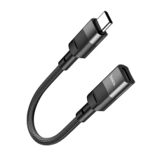 Адаптер OTG Hoco U107 USB C to Lightning Black (6931474789983)