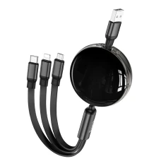 Кабель 3в1 USB A до Lightning / Micro USB / USB C Hoco 2A 1 м X78 Black (6931474791290)