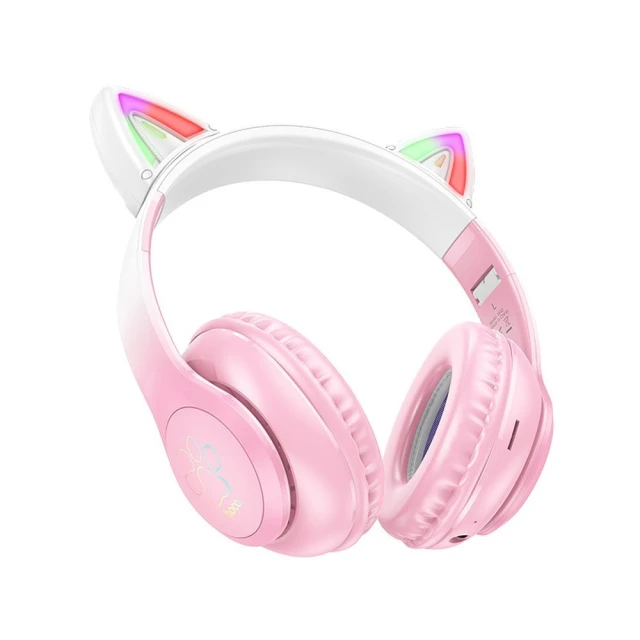 Навушники бездротові накладні Hoco W42 Kocie Uszy Pink (6931474795847)