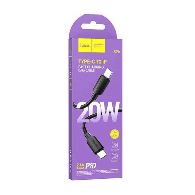 Кабель HOCO X96 USB-C до Lightning PD 2.4A 20W 1 м Black (6931474799043)