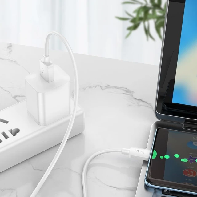 Кабель Hoco X96 USB A to USB C PD 2.4A 27W 1m White (6931474799098)