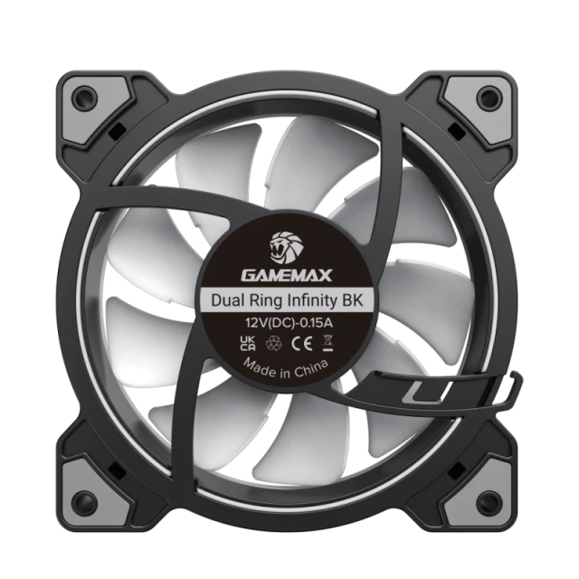 Вентилятор Gamemax DUAL RING INFINITY 120 мм Black (6931858791243)
