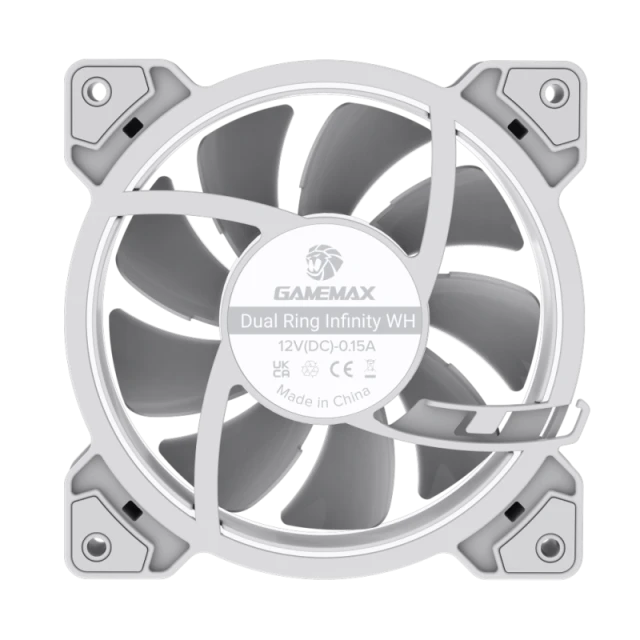 Вентилятор для корпусу Gamemax Dual Ring Infinity 120 мм White (6931858791250)