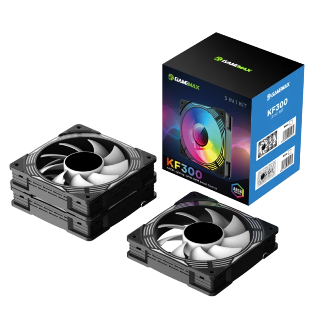 Вентилятор для корпусу Gamemax KF300 BK 120 мм Black (6931858791274)