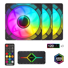 Вентилятор для корпусу Gamemax KF300 BK 120 мм Black (6931858791274)